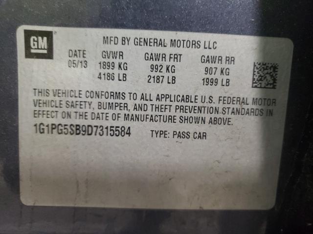 2013 CHEVROLET CRUZE LTZ 1G1PG5SB9D7315584