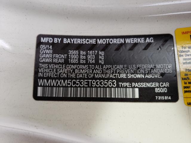 2014 MINI COOPER WMWXM5C53ET933563