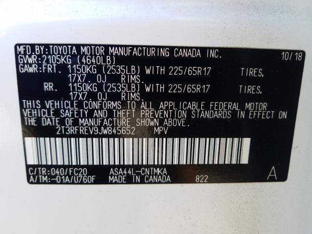 2018 TOYOTA RAV 4 2T3RFREV9JW845652