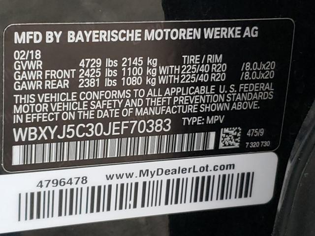 2018 BMW X2 XDRIVE2 WBXYJ5C30JEF70383