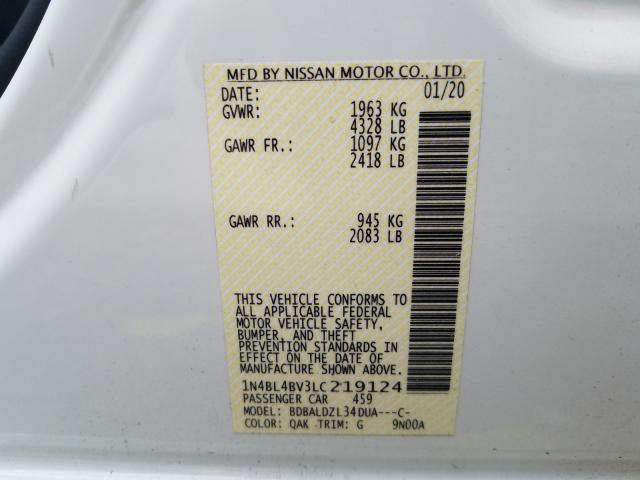 2020 NISSAN ALTIMA S 1N4BL4BV3LC219124