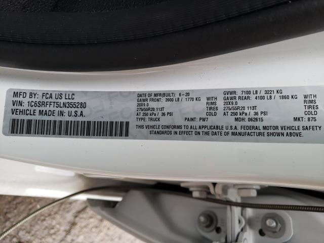 2020 RAM 1500 BIG H 1C6SRFFT5LN355280