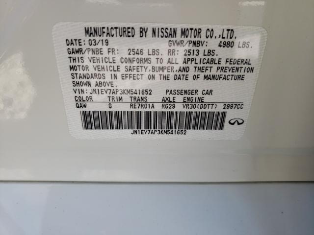 2019 INFINITI Q50 LUXE JN1EV7AP3KM541652
