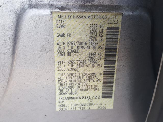 2014 NISSAN XTERRA X 5N1AN0NUXEN801722