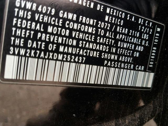 2013 VOLKSWAGEN JETTA BASE 3VW2K7AJXDM252437