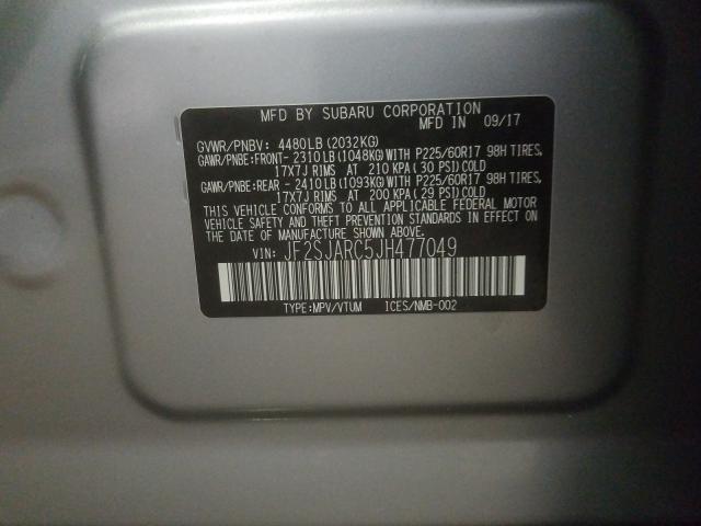 2018 SUBARU FORESTER 2 JF2SJARC5JH477049