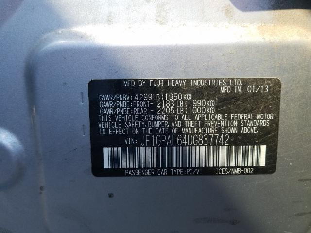 2013 SUBARU IMPREZA SP JF1GPAL64DG837742
