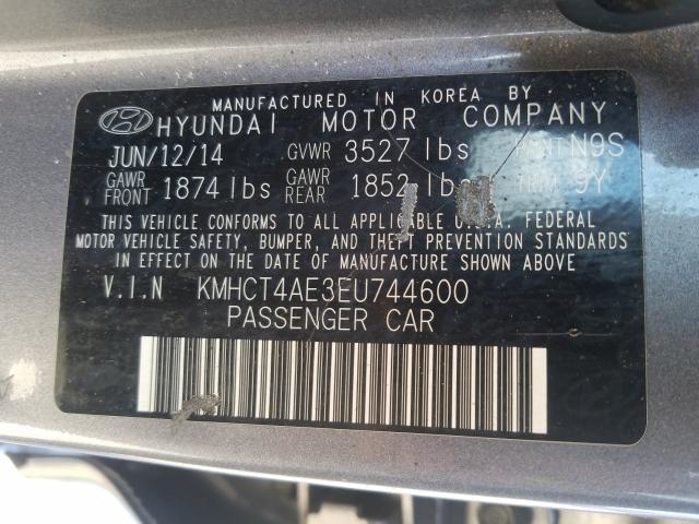2014 HYUNDAI ACCENT GLS KMHCT4AE3EU744600