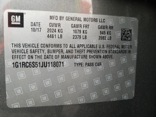 VIN 1G1RC6S51JU118071 2018 Chevrolet Volt, LT no.10