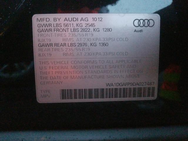 2013 AUDI Q5 PREMIUM WA1DGAFP9DA027487
