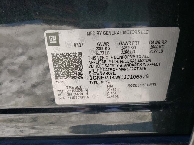 2018 CHEVROLET TRAVERSE P 1GNEVJKW1JJ106376