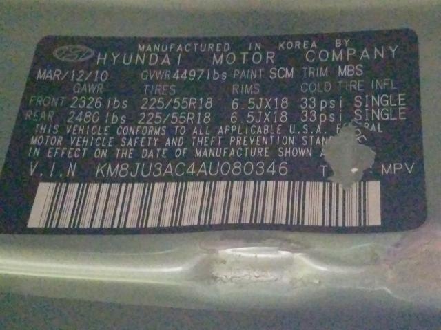 2010 HYUNDAI TUCSON GLS KM8JU3AC4AU080346