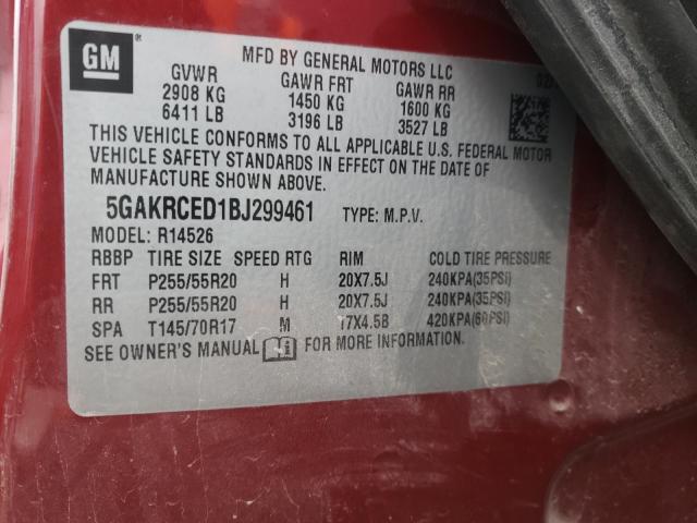2011 BUICK ENCLAVE CX 5GAKRCED1BJ299461