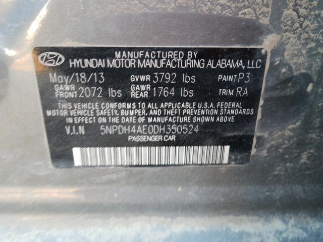 2013 HYUNDAI ELANTRA 5NPDH4AE0DH350524