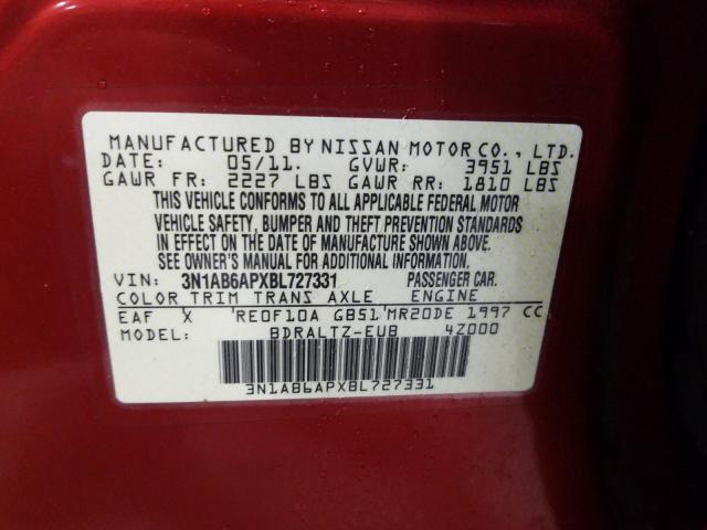 2011 NISSAN SENTRA 2.0 3N1AB6APXBL727331