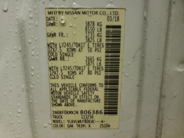 2018 NISSAN NV 1500 S 1N6BF0KMXJN806386