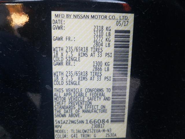 2017 NISSAN MURANO S 5N1AZ2MG5HN166084