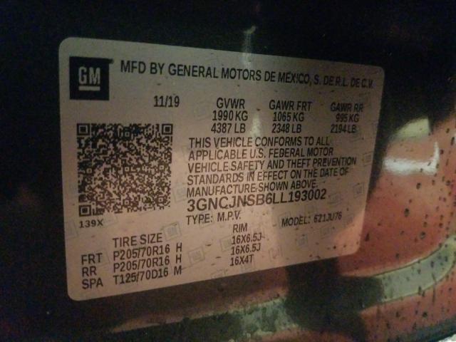 2020 CHEVROLET TRAX LS 3GNCJNSB6LL193002