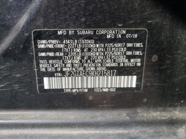 2019 SUBARU CROSSTREK JF2GTAEC9KH215817