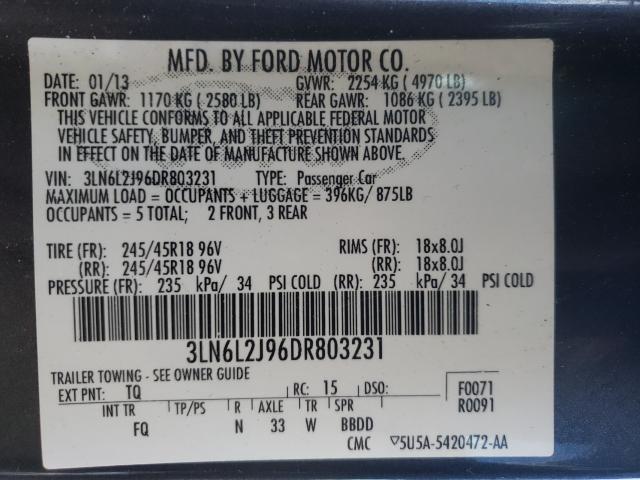2013 LINCOLN MKZ 3LN6L2J96DR803231