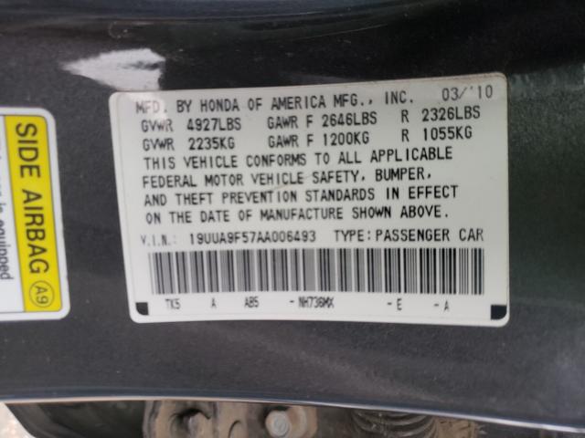 2010 ACURA TL 19UUA9F57AA006493