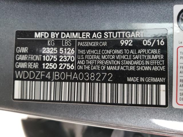 2017 MERCEDES-BENZ E300 WDDZF4JB0HA038272