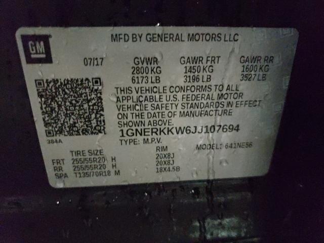 2018 CHEVROLET TRAVERSE P 1GNERKKW6JJ107694