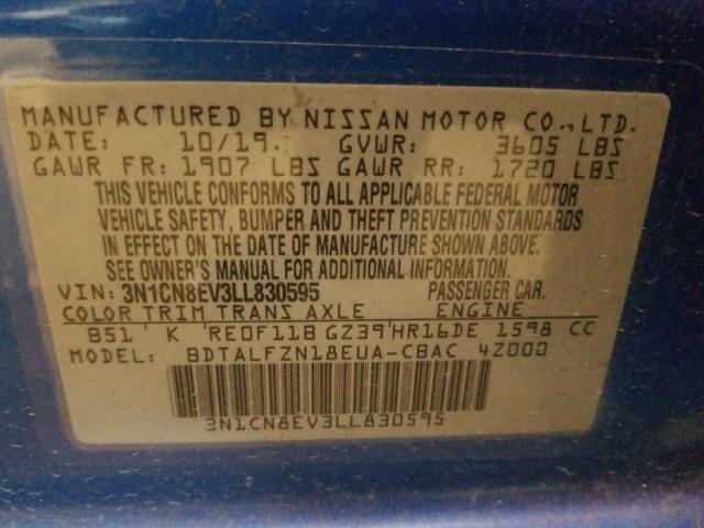 2020 NISSAN VERSA SV 3N1CN8EV3LL830595