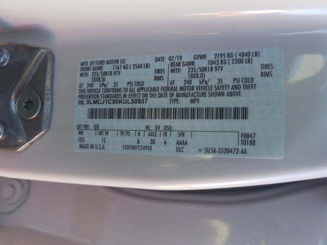 2019 LINCOLN MKC 5LMCJ1C90KUL50937
