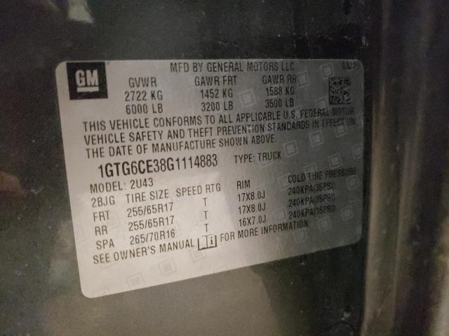 2016 GMC CANYON SLE 1GTG6CE38G1114883