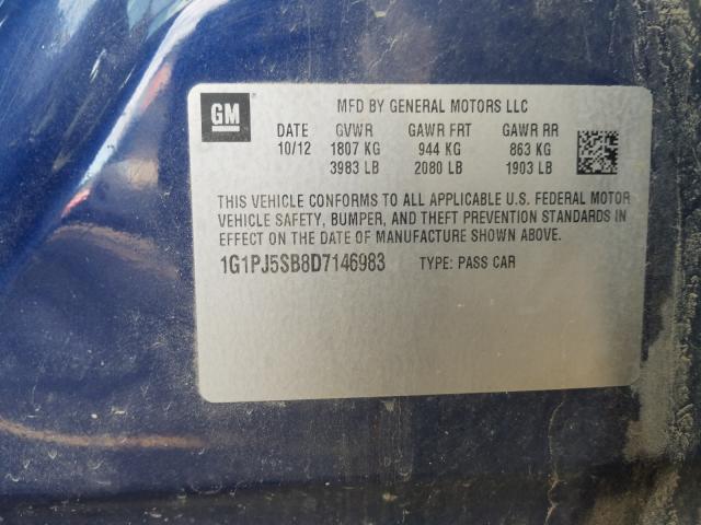 2013 CHEVROLET CRUZE ECO 1G1PJ5SB8D7146983