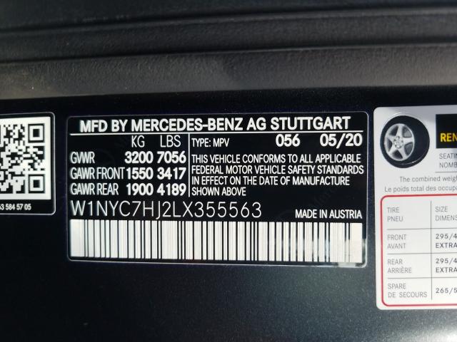 VIN W1NYC7HJ2LX355563 2020 Mercedes-Benz G-Class, 6... no.10