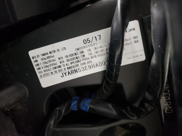 2017 YAMAHA FZ09 JYARN53E9HA001940