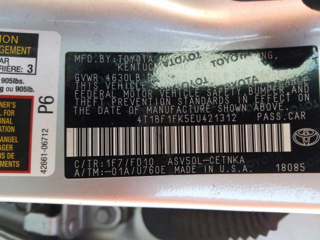 2014 TOYOTA CAMRY 4T1BF1FK5EU421312