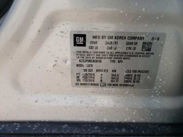 2020 CHEVROLET TRAX 1LT KL7CJPSB8LB036185