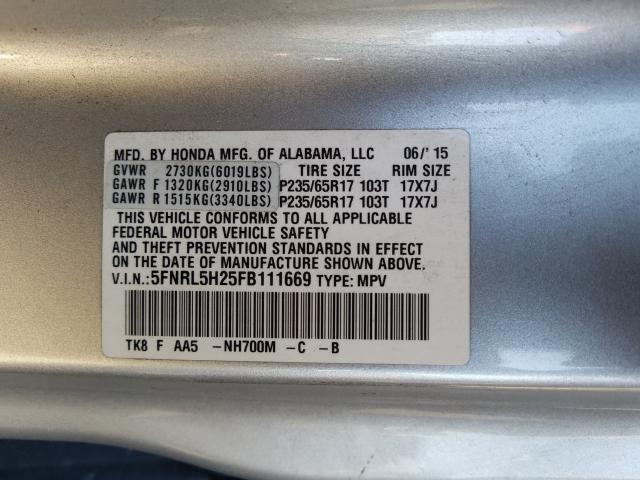 2015 HONDA ODYSSEY LX 5FNRL5H25FB111669