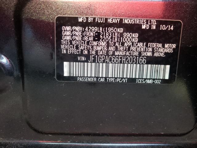 2015 SUBARU IMPREZA PR JF1GPAC66FH203166