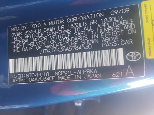 2010 TOYOTA YARIS JTDKT4K36A5284530