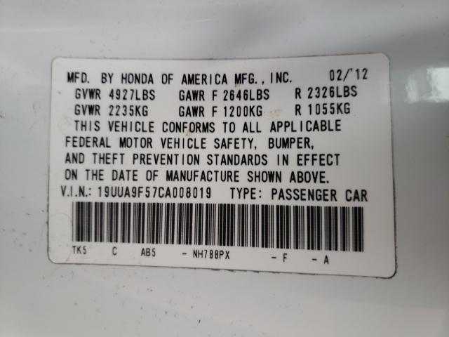 2012 ACURA TL 19UUA9F57CA008019