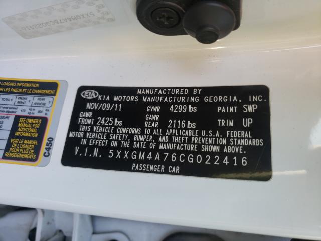 2012 KIA OPTIMA LX 5XXGM4A76CG022416