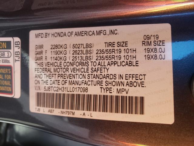 2020 ACURA RDX 5J8TC2H31LL017098
