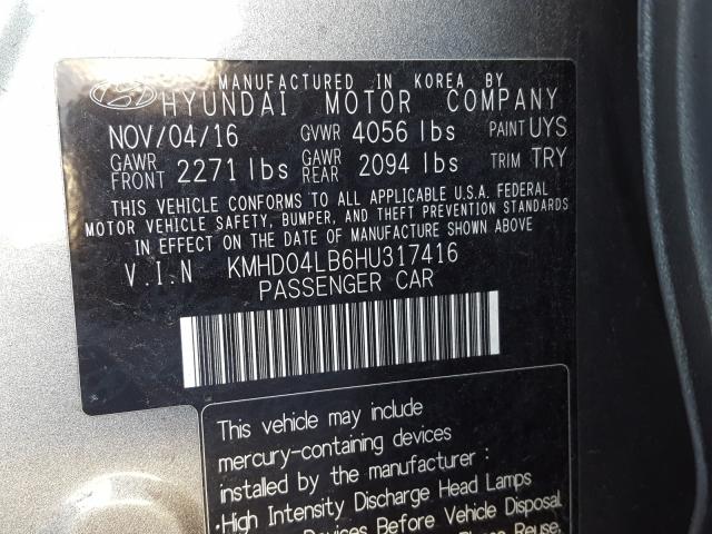 2017 HYUNDAI ELANTRA SP KMHD04LB6HU317416