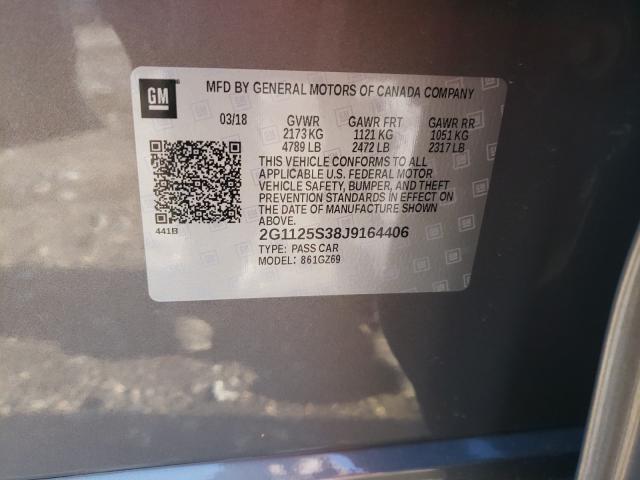 2018 CHEVROLET IMPALA PRE 2G1125S38J9164406