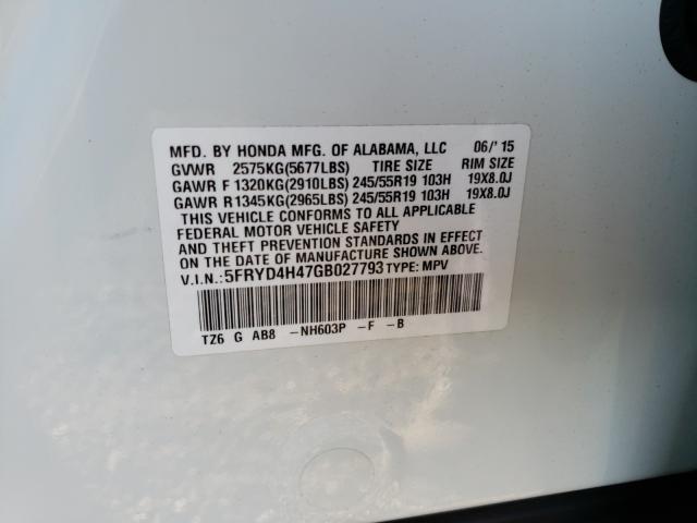 2016 ACURA MDX TECHNO 5FRYD4H47GB027793