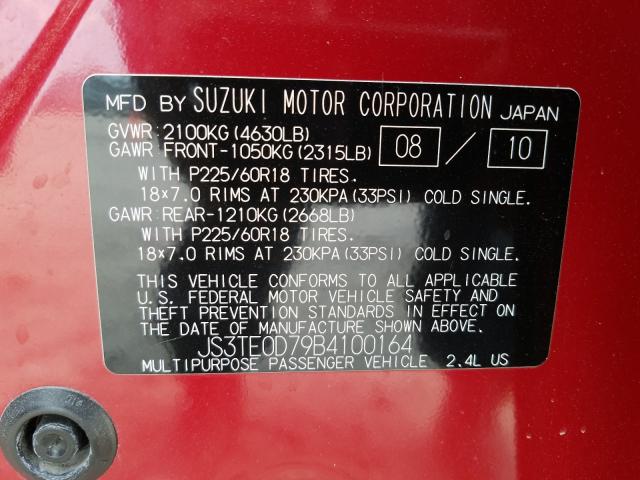2011 SUZUKI GRAND VITA JS3TE0D79B4100164