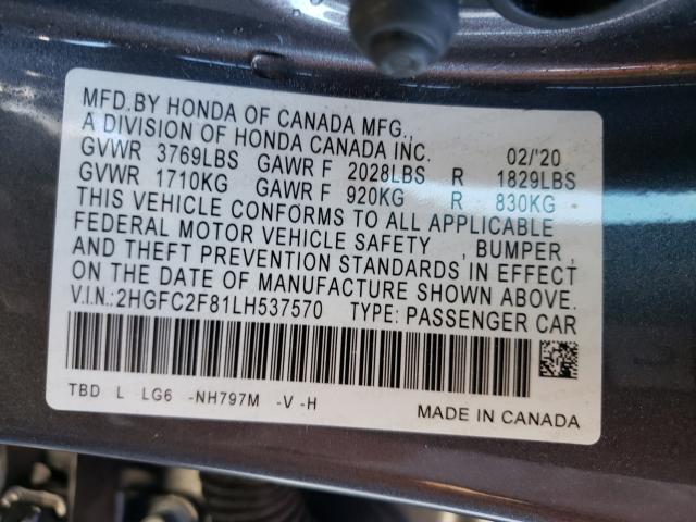 2020 HONDA CIVIC SPOR - 2HGFC2F81LH537570