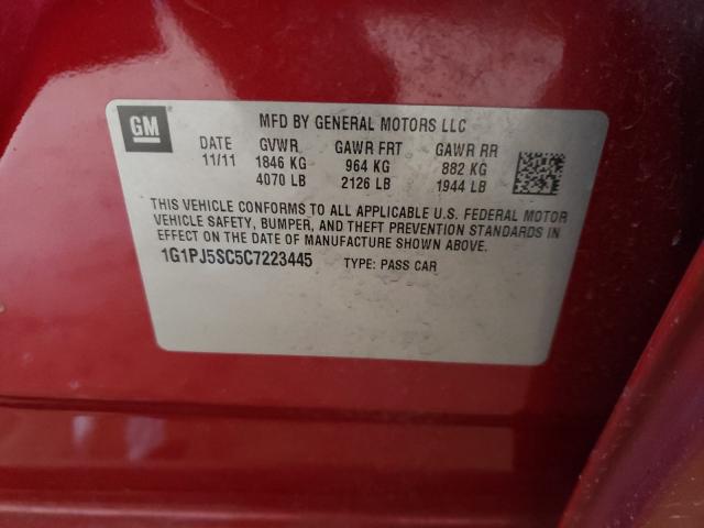 2012 CHEVROLET CRUZE ECO 1G1PJ5SC5C7223445