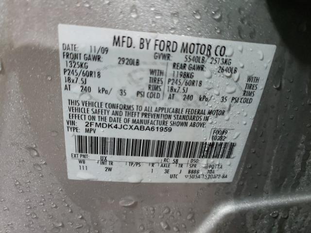 2010 FORD EDGE SEL 2FMDK4JCXABA61959