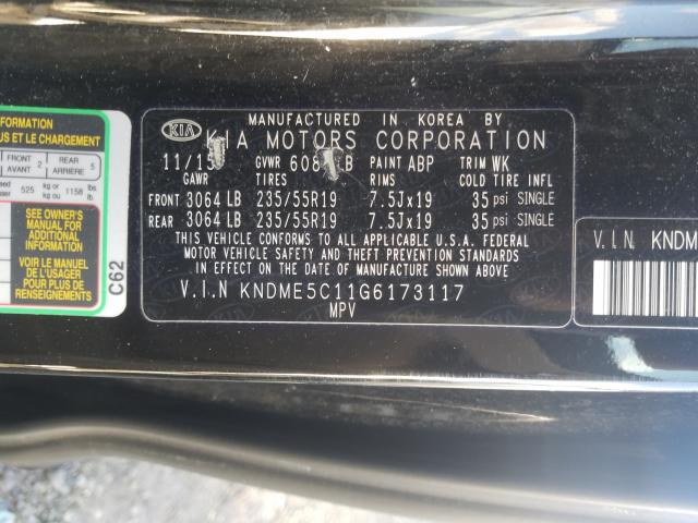 2016 KIA SEDONA SXL KNDME5C11G6173117