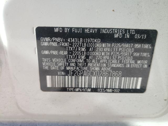 2013 SUBARU XV CROSSTR JF2GPAGCXD2867868
